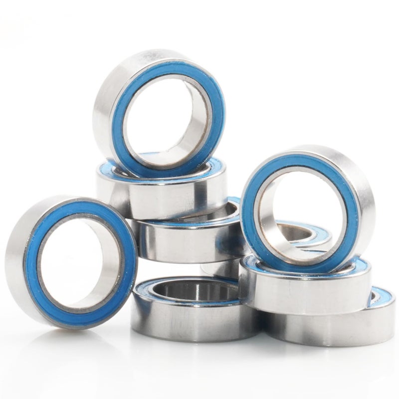 FUSHIBEARING MR128-2RS Ball Bearing 8x12x3.5mm Compatible with Traxxas 7020 RC Vehicles,8x12mm ABEC-3 Blue Rubber Sealed Ball Bearings (Pick of 10pcs) - Image 1